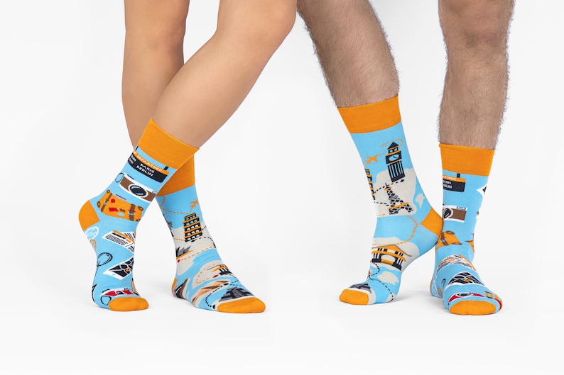 Traveling socks Journey socks Traveler socks Trip socks Map socks mismatched socks funny socks cool socks crazy socks image 2