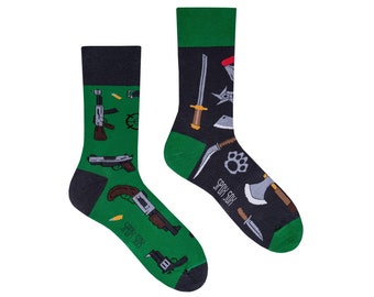 Guns & knives socks | Weapons socks | Military socks | Firearms socks | mismatched socks | funny socks | patterned socks | colorful socks