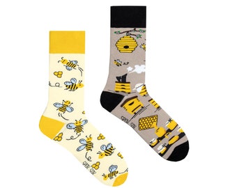Honey bee socks | Bees socks | colorful socks | mismatched socks | funny socks