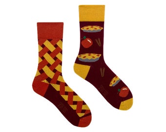 Apple pie socks | colorful socks | cool socks | mismatched socks | crazy socks | patterned socks | funny socks | funky sock