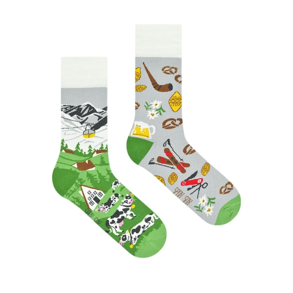 Alpine socks | Mountain socks | Alp socks | Highlander socks | Bavaria socks | Swiss socks | Austria socks | funny socks | winter socks