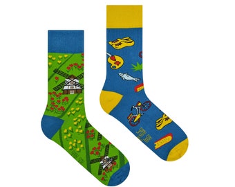 Niederlande Socken | Holländische Socken | Windmühle | Tulpen Socken | Frühlingssocken | Bunte Socken | Mehrfarbige Socken