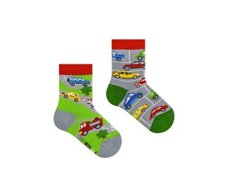 Toy cars kids socks | Cars mismatched socks for kids | funny socks for children