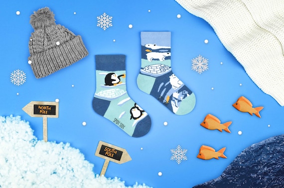 Chaussettes enfant pingouins et ours polaires chaussettes