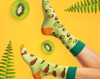 Kiwi socks | men socks | colorful socks | cool socks | mismatched socks | womens socks | crazy socks | unique socks | patterned socks