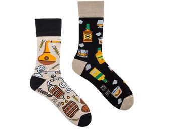 Whisky socks | Bourbon socks | Whiskey distillery socks | Scotch socks | mismatched socks | funny socks | cool socks | crazy socks