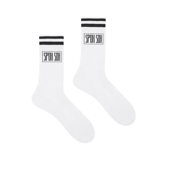 Streetwear Crew White Socks Workout Socks Gym Socks Basic Socks Street Socks  Funky Socks Casual Sport Cool 