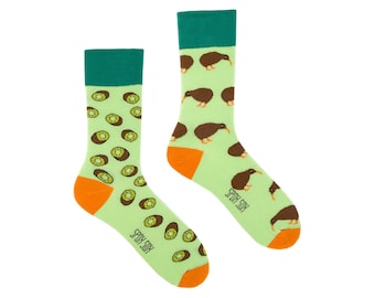 Kiwi socks | men socks | colorful socks | cool socks | mismatched socks | womens socks | crazy socks | unique socks | patterned socks