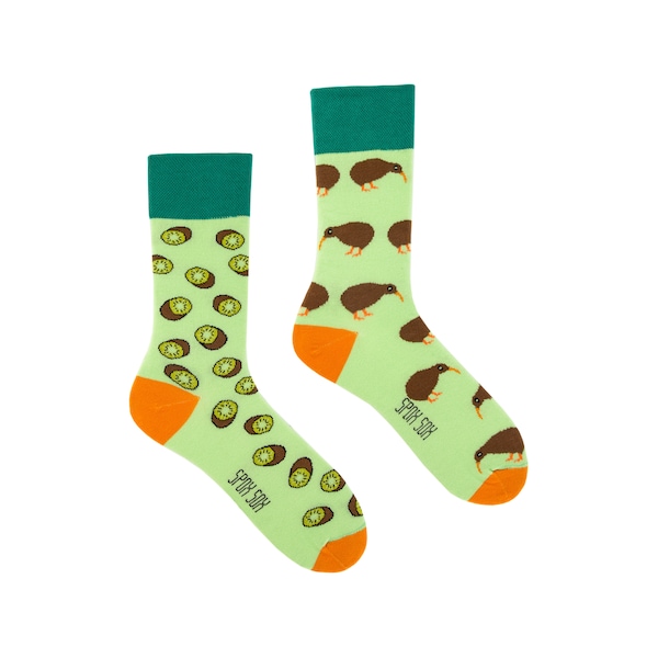 Kiwi socks | men socks | colorful socks | cool socks | mismatched socks | womens socks | crazy socks | unique socks | patterned socks