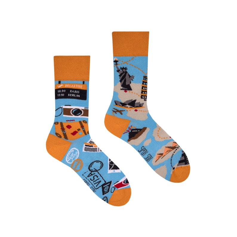 Traveling socks Journey socks Traveler socks Trip socks Map socks mismatched socks funny socks cool socks crazy socks image 1