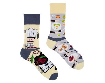 Kitchen socks | Chef socks | Restaurant socks | Cooking socks | mismatched socks | funny socks | cool socks | crazy socks