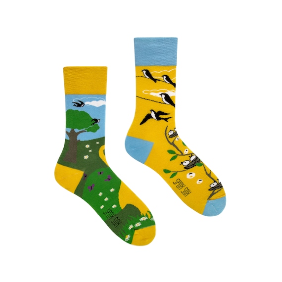 Schwalben Socken Frühling Socken Vögel Muster Bunte - Etsy Schweiz