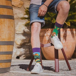 Vineyard Wine socks Sommelier socks mismatched socks crazy socks patterned socks funny socks image 4