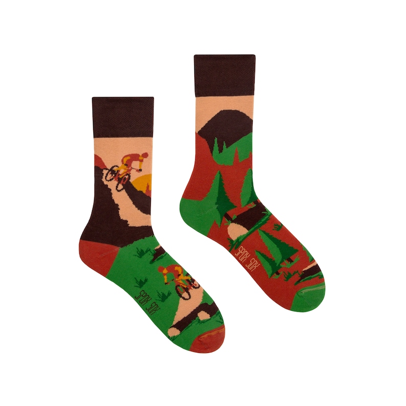 Mountain biking MTB socks | colorful socks | cool socks | mismatched socks | crazy socks | patterned socks | funny, funky socks | cycling 