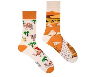 Camels from Egypt | Camels socks | Egypt socks | Sphinx socks | Pyramids socks | mismatched socks | funny socks