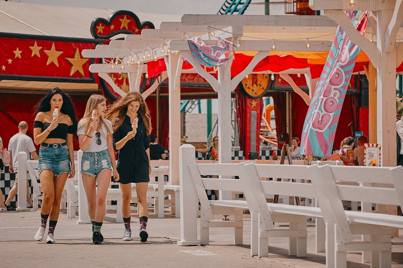 Fun Park Socks Amusement Park Socks Theme Park Cool Etsy