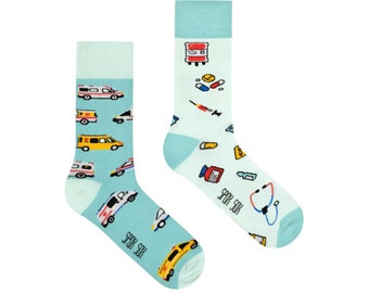 Medical socks | Ambulance socks | Doctor socks | Hospital socks | Paramedic theme socks | Nurse socks | mismatched socks | funny socks