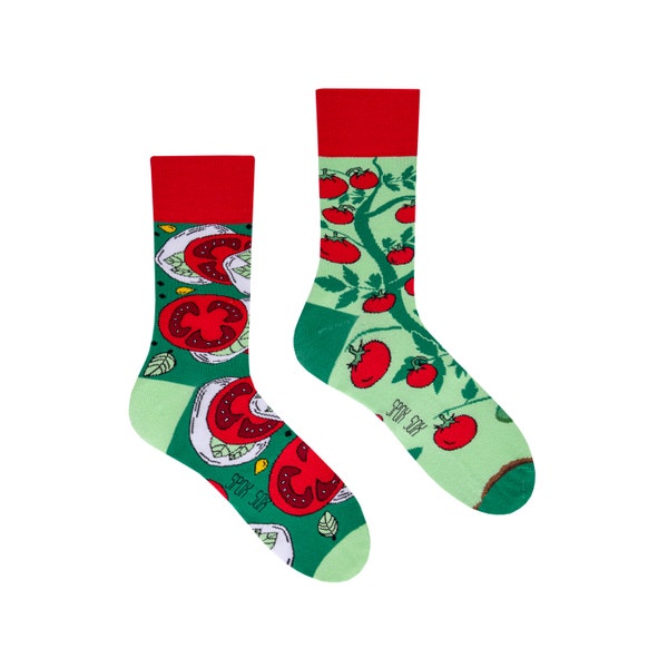 Tomatensocken | Tomaten Socken | Caprese Socken | Tomatenscheibe |Bunte Socken | Cool Socken | Lustige Socken | Spox Sox