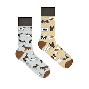 Dogs socks Socks with dogs Dogs dreams socks Pet socks Dog lover socks mismatched socks funny socks cool socks crazy socks image 1