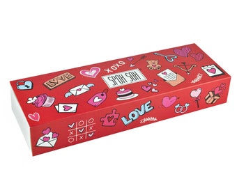 Gift box - Valentine's day | wrap funny socks for a gift | box for 1, 2 or 3 pairs