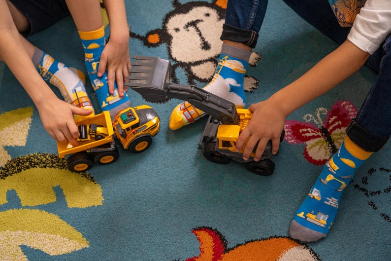Little constructor kids socks mismatched socks for kids funny socks for children image 2
