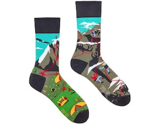 Chaussettes de randonnée | Chaussettes d'escalade | Chaussettes de voyage en montagne | Chaussettes d'alpinisme | chaussettes dépareillées | chaussettes amusantes | chaussettes cool | chaussettes folles