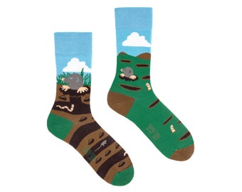 Mole socks | colorful socks | cool socks | mismatched socks | crazy socks | unique socks | patterned funny socks | man socks | woman socks