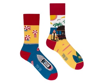 Paradis d’été | chaussettes d’été | Chaussettes de yacht | chaussettes de surf | chaussettes de bar de plage | Chaussettes amusantes