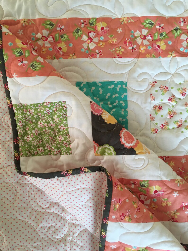 Lap size baby quilt .. Prairie collection by moda fabrics Etsy