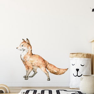 Whimsical Fox Wall Decal Woodland Forest Animal Wildlife Removable Peel and Stick Fabric Nursery Decor