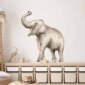 Elephant Wall Decal African Safari Animals Wall Sticker Removable Fabric Peel and Stick Nursery Decor