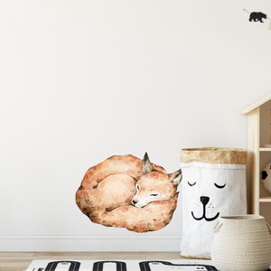 Whimsical Fox Wall Decal Woodland Forest Animal Wildlife Removable Peel and Stick Fabric Nursery Decor