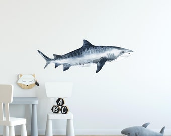 Shark Fish Crab FABRIC Decals Reusable Non-toxic NO PVCs A148