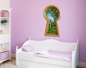 Alice Looking Through The Keyhole Wall Decal Alice S Etsy