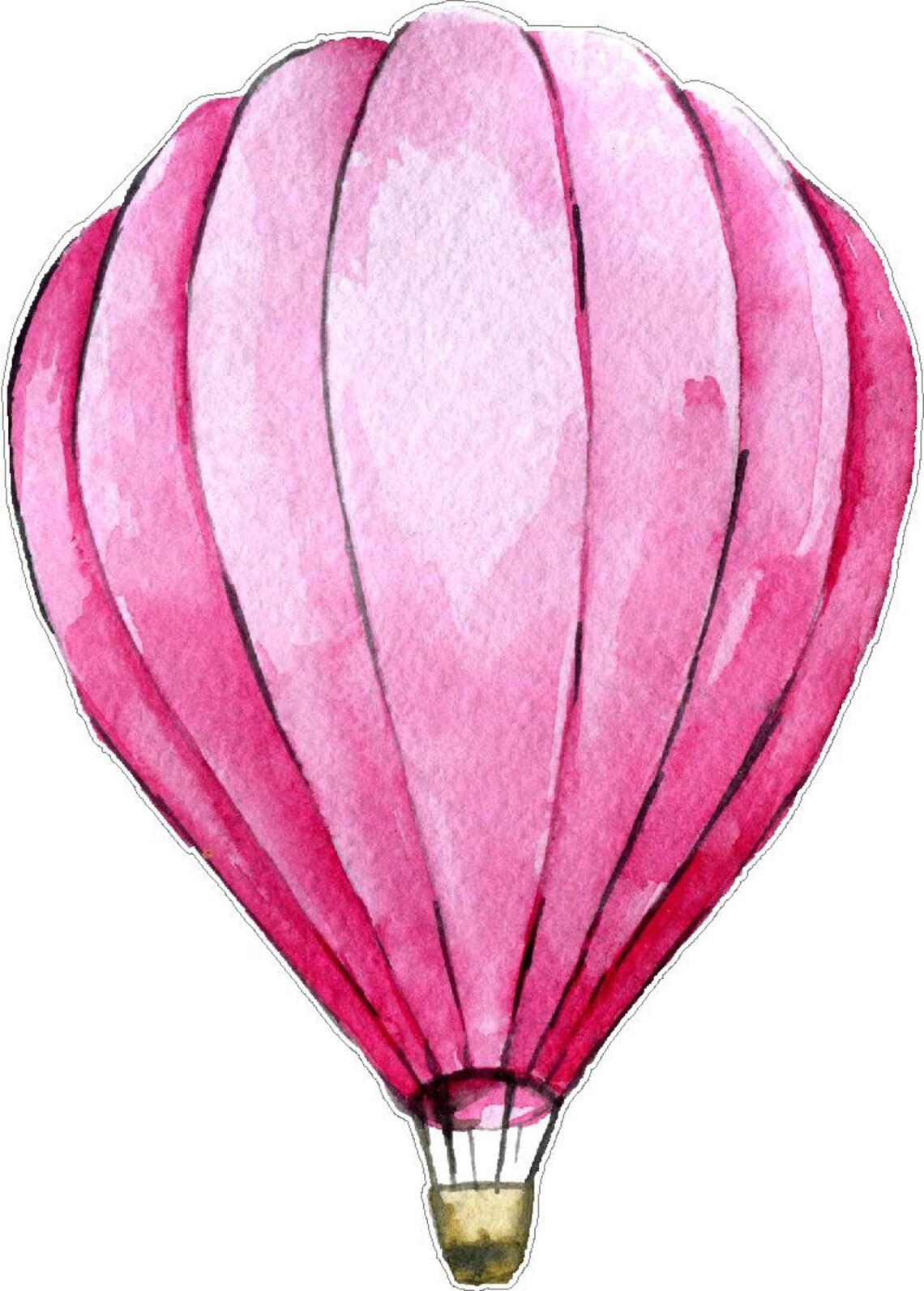 Hot Air Balloon Pink Wall Decal Sticker Decorations Whimsical Etsy