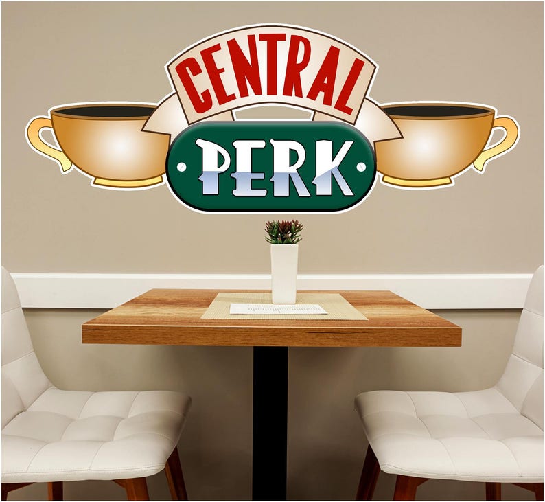 central perk 1 wall decal sticker friends tv show gift best | etsy