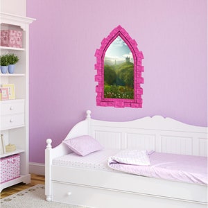 Castle By The Sea Castle Window Wall Decal Removable Wall Mural Childrens Room Decor
