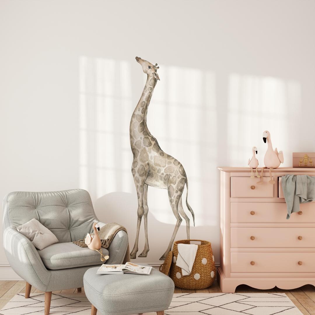 Giraffe Jungle Animal Wall Decal Safari Peel and Stick Wall Sticker ...