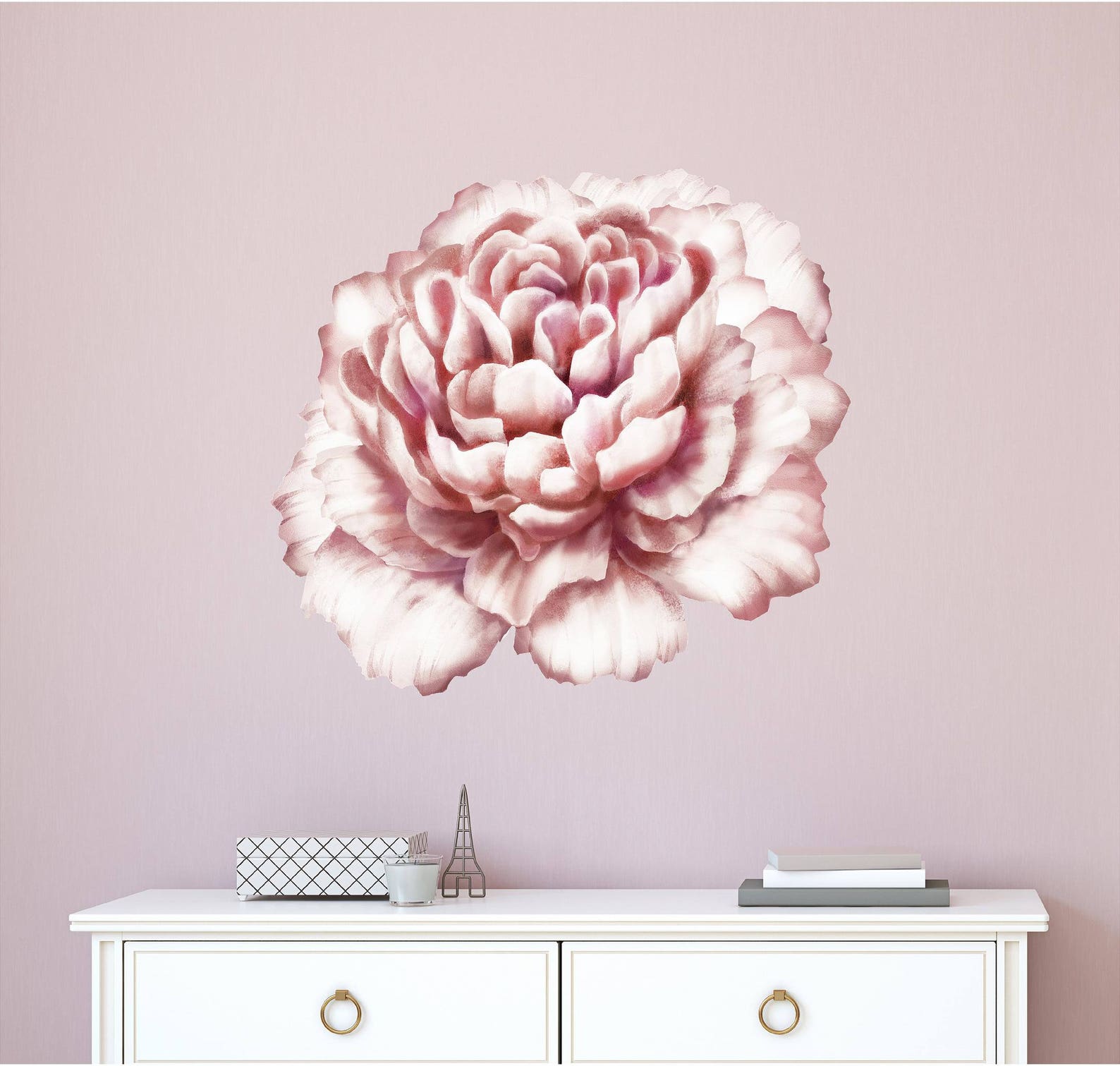 Watercolor Pink Peony 2 Wall Decal, Nursery Wall Decal, Peony Wall ...