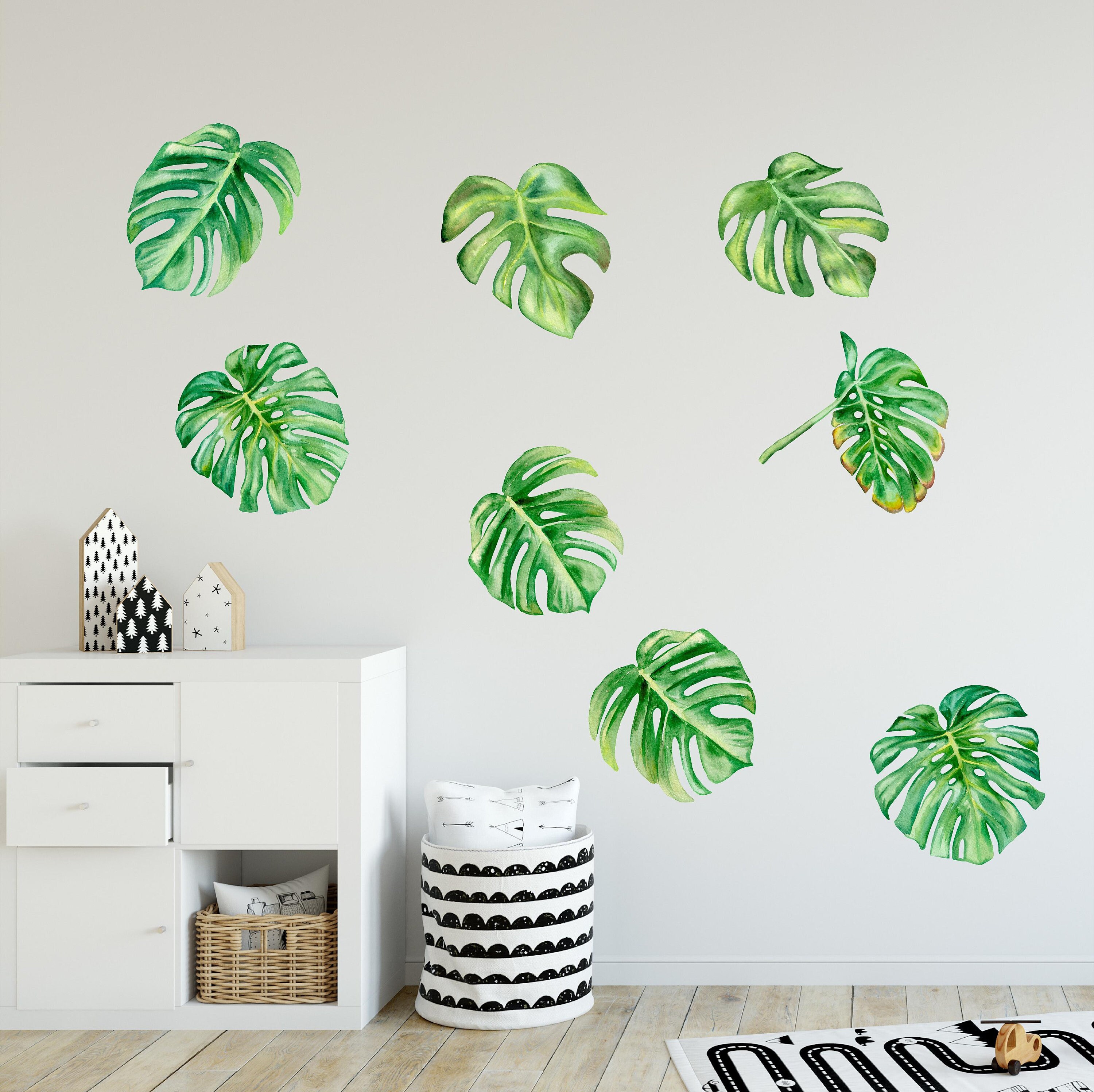 Tropical Monstera Leaves Wall Decal Set #1 Jungle Leaves Wall Sticker ...
