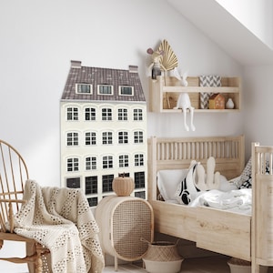 Scandi Town House Fabric Wall Decal | The Alabaster House | Copenhagen Collection by DecalBaby