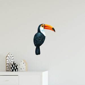 Toucan Bird Wall Decal Tropical Rainforest Birds Wall Sticker Removable Fabric  Nursery Room Decor