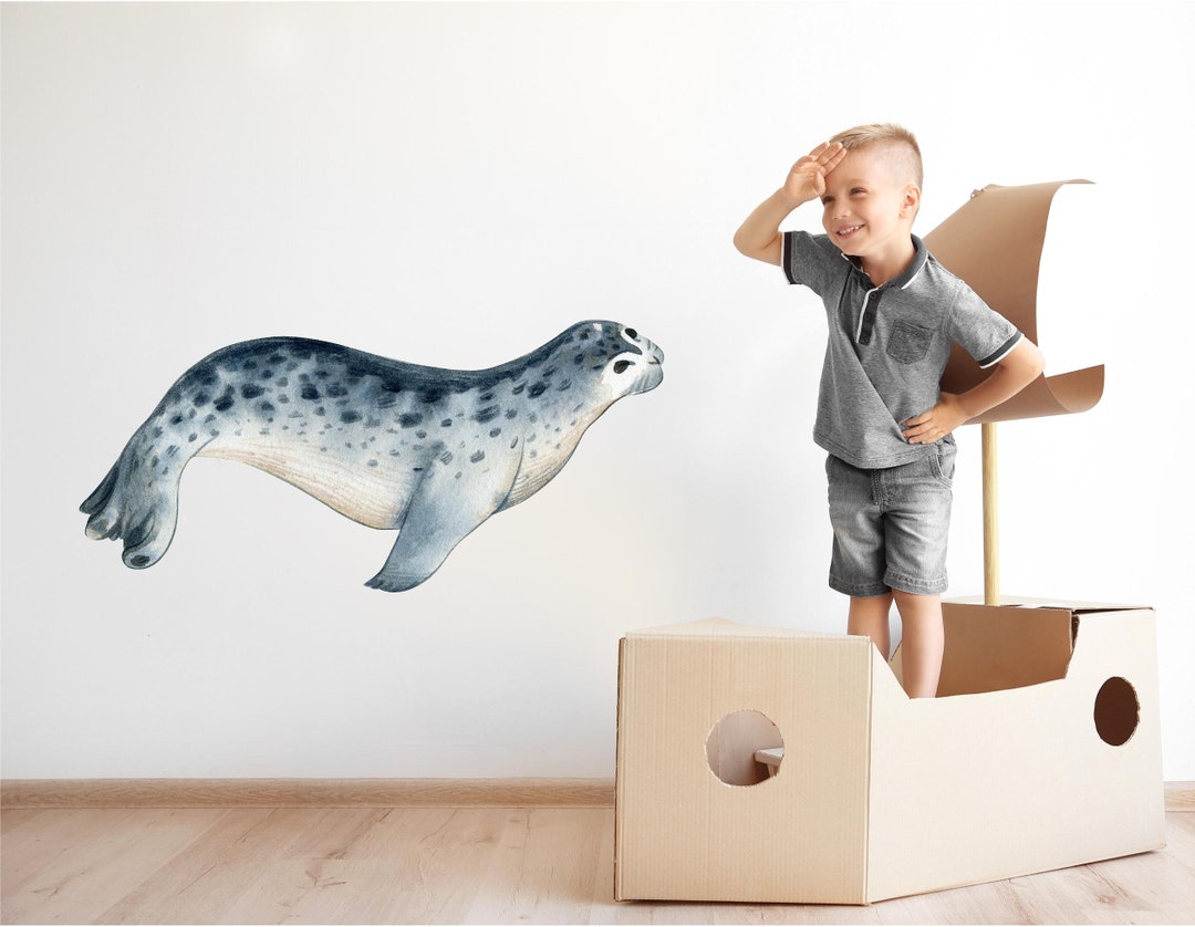 Seal Wall Decal Ocean Sea Life Removable Fabric Wall Sticker Etsy