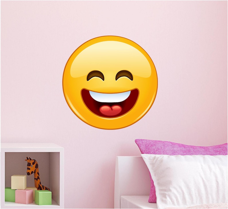 Emoji Wall Decal, Emoji Stickers, Printable Emojis, Laughing Confront, Apple, apple iphone Emoticon, Nursery Decor 12\ photograph regarding Large Printable Emojis named Emoji Wall Decal, Emoji Stickers, Printable Emojis, Laughing Experience, Apple, apple iphone Emoticon, Nursery Decor 12\