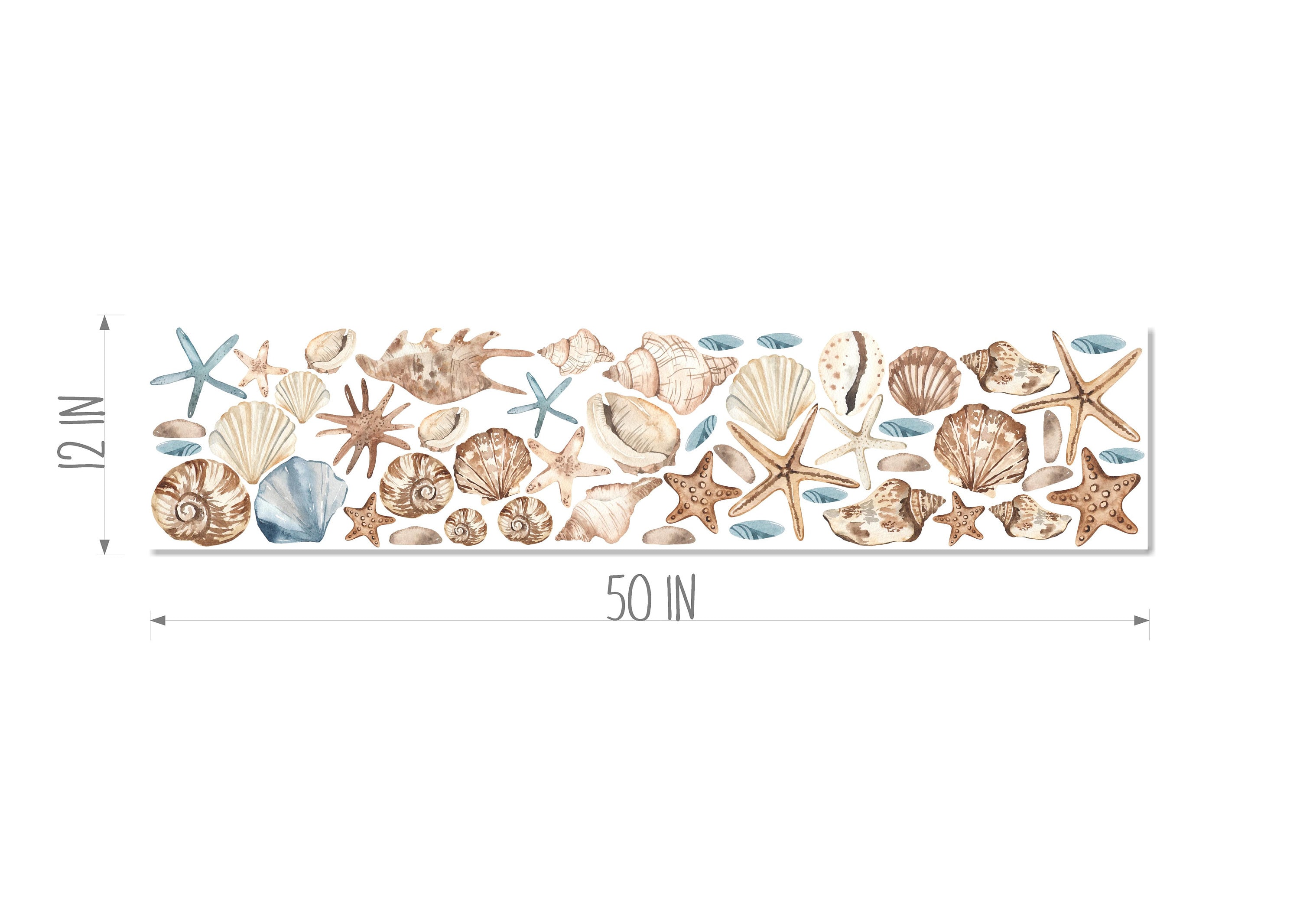 Starfish & Seashells Wall Decal Set • Marine Sea Life • Underwater Wall ...