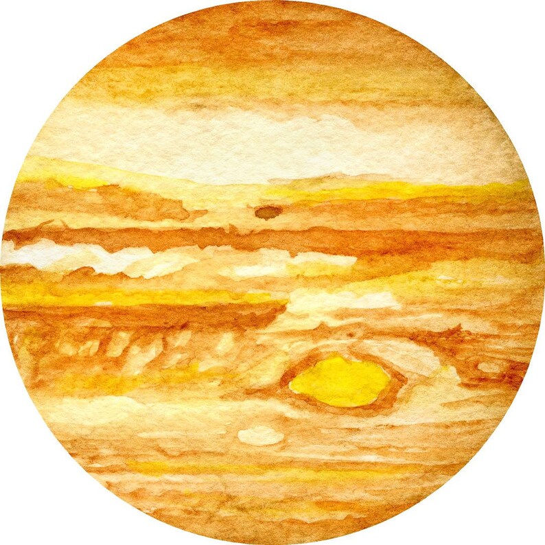 Jupiter Watercolor Wall Decal Sticker Solar System Etsy