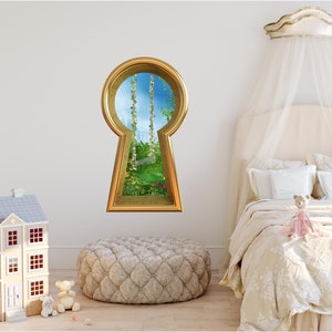 Keyhole 3D Wall Decal Enchanted Garden Swing Wall Sticker - Etsy