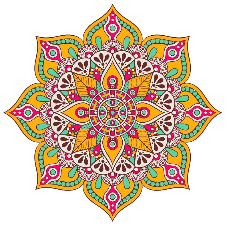 Peel and Stick Removable Vinyl Wall Sticker Yoga Studio Decor Bohemian Tapestry Wall Art Mandala Wall Decal #18 Mandala Tapestry