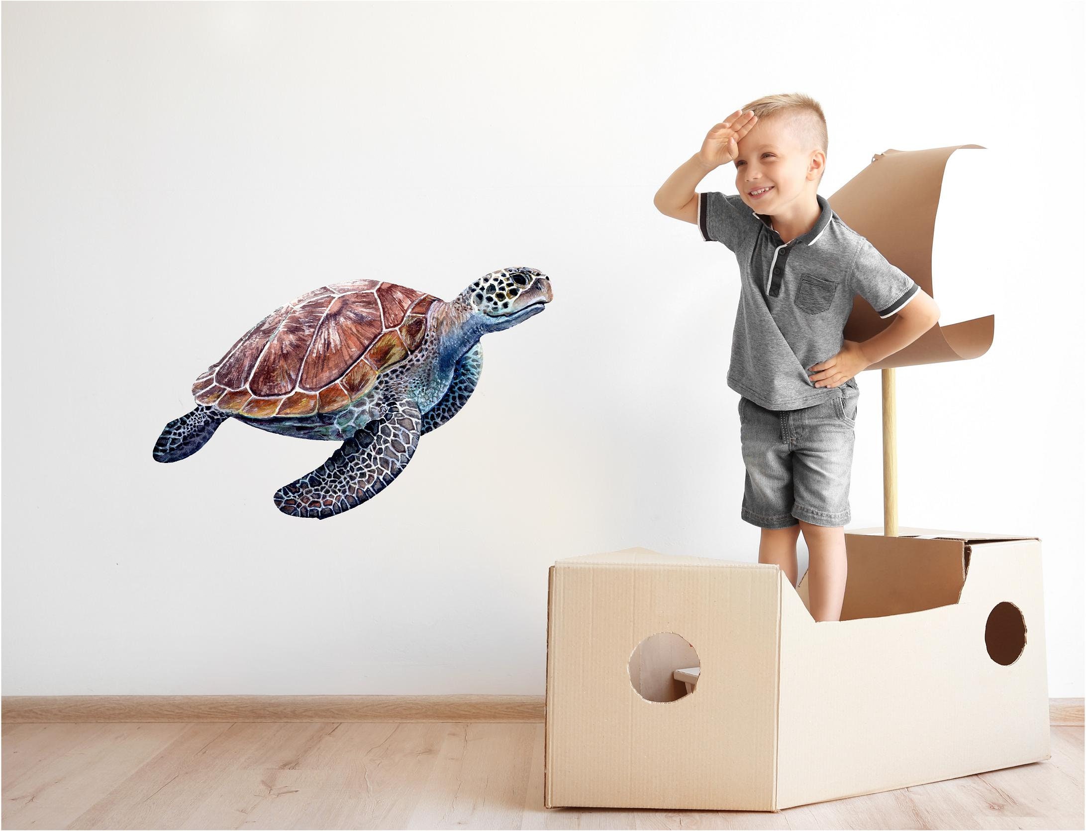 Hawksbill Sea Turtle Wall Decal Under The Sea Ocean Turtle Wall Sticker