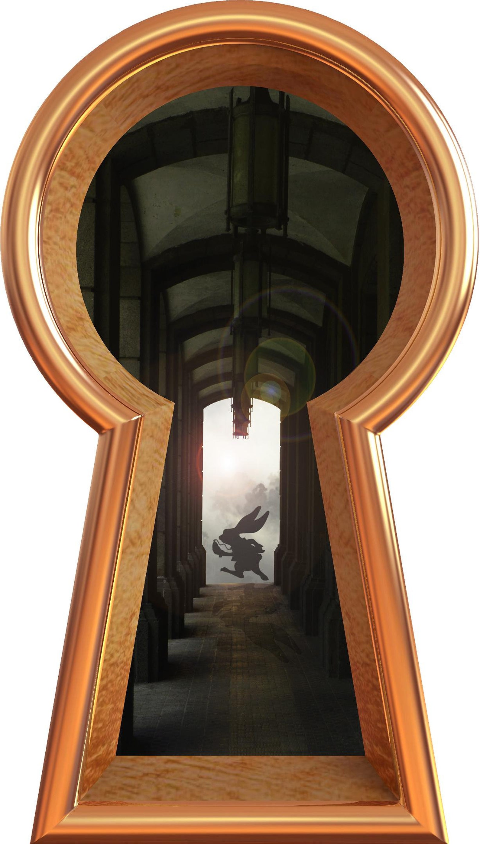 Rabbit Running Late Keyhole Wall Decal White Rabbit Wonderland - Etsy